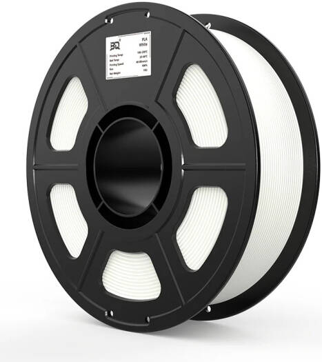 BIQU PLA Filament, Clog Free, Ultra-Low Shrinkage, Non-Hygroscopic, Biodegradable, 1.75mm Diameter, 1KG Roll, White | 1080000043