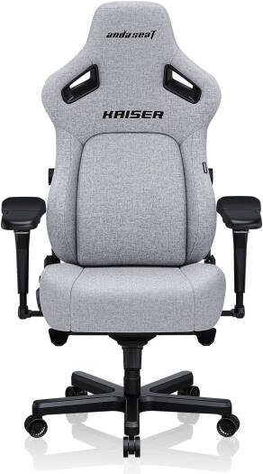AndaSeat Kasier 4 Series Premium Gaming Chair, 5° Sloping Seat Base, Pop-out Lumbar, 5D Armrests, Up to 180kg Max Weight, Linen Fabric, XL, Ash Gray | AD12YDDC-XLL-20-G-CF