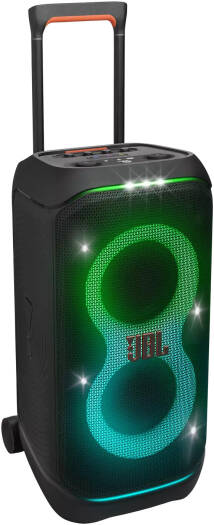 JBL PartyBox Stage 320 Portable Bluetooth Speaker, With Wheels, 5.4 Bluetooth, 240W, Splash Proof, Multi Speaker Connection, Dual Mic & Guitar Inputs, 18 Hours Max Playing Time, Black | PRTYBXSTG320