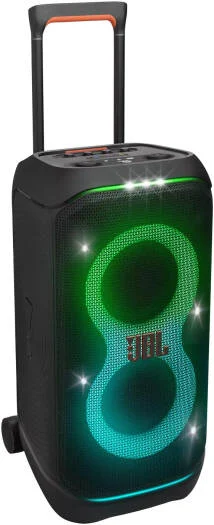 JBL PartyBox Stage 320 Portable Bluetooth Speaker, With Wheels, 5.4 Bluetooth, 240W, Splash Proof, Multi Speaker Connection, Dual Mic & Guitar Inputs, 18 Hours Max Playing Time, Black | PRTYBXSTG320