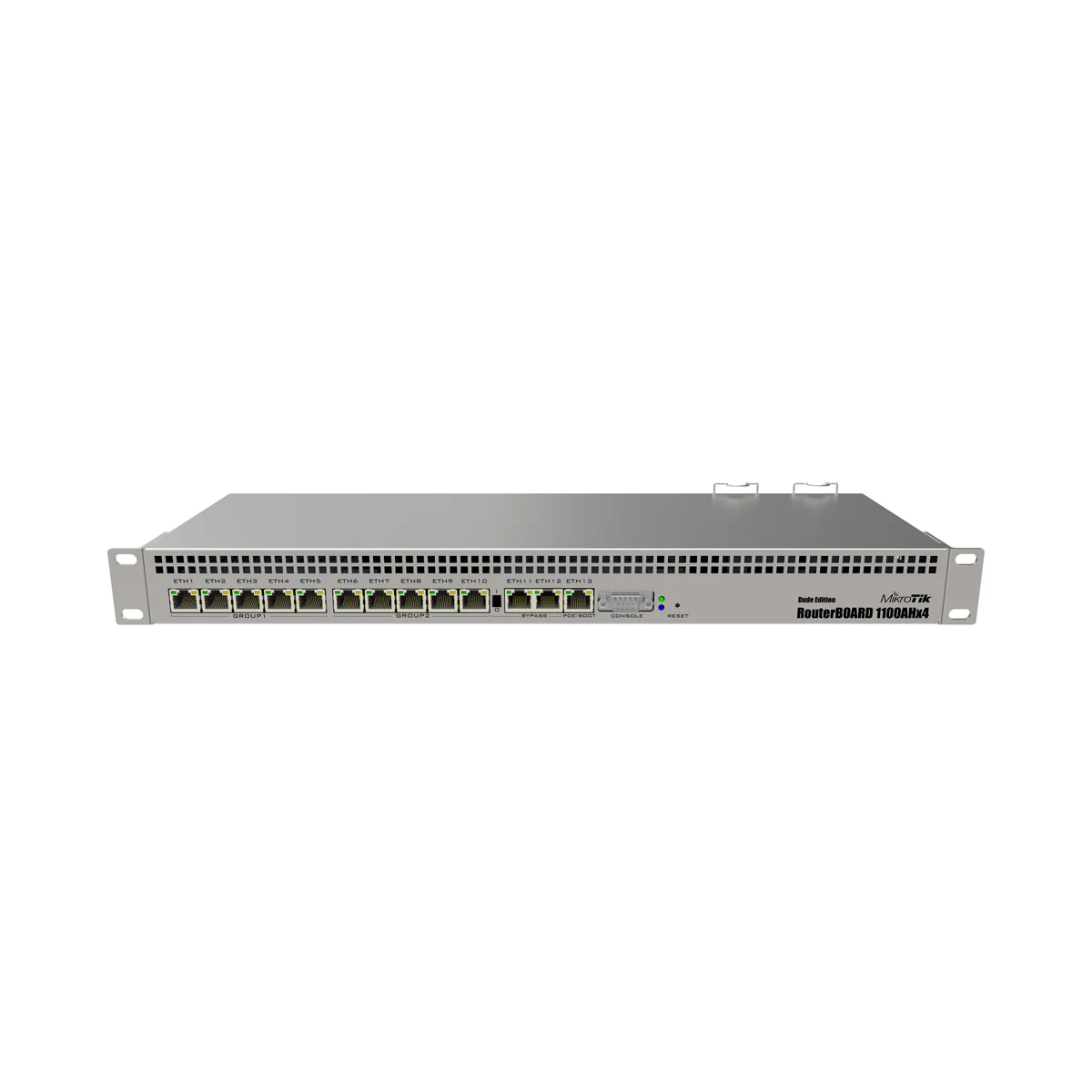 MikroTik RB1100AHx4 Dude Edition Rackmount Router – 13x Gigabit, Quad-Core 1.4GHz, 60GB SSD
