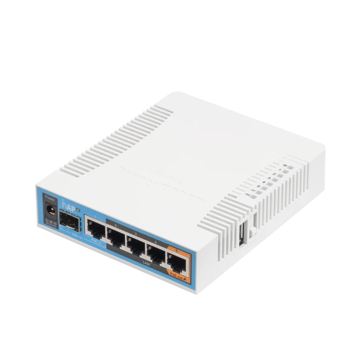 MikroTik hAP ac RB962UiGS-5HacT2HnT Triple-Chain Router – 5x Gigabit, SFP, PoE, AC1750