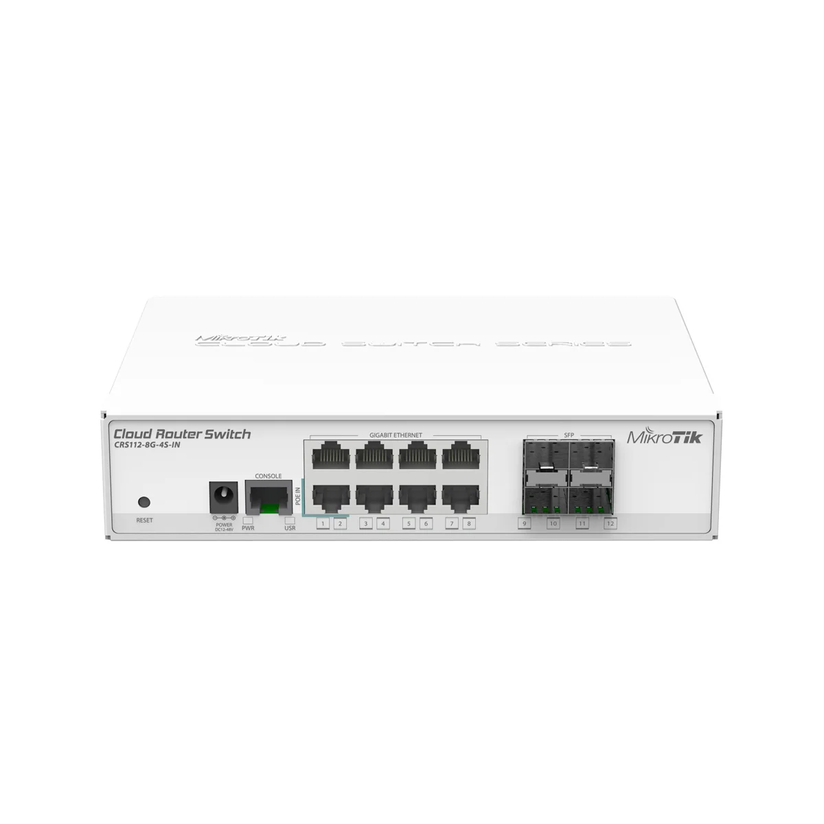 MikroTik CRS112-8G-4S-IN Cloud Router Switch – 8x Gigabit, 4x SFP, Desktop