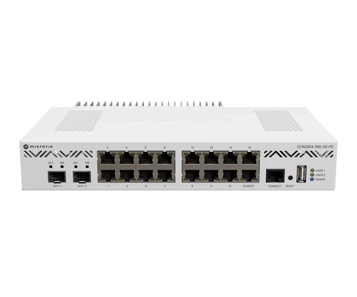 MikroTik CCR2004-16G-2S+PC – Up to 300% faster than the previous CCR1009 routers - in a blissful silence!…