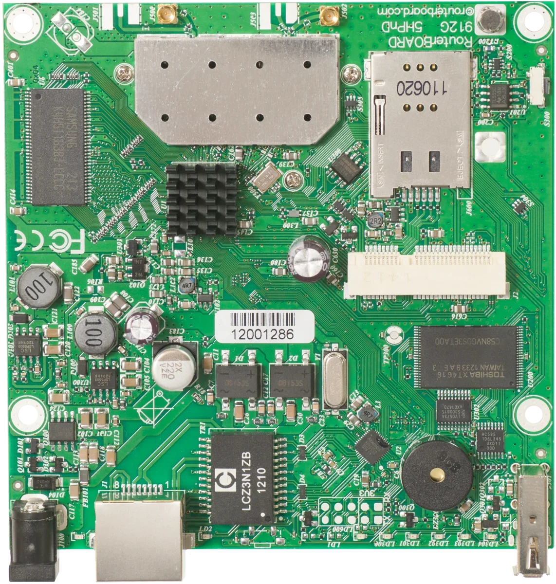 MikroTik RB912UAG-5HPnD – 600MHz CPU, 64MB RAM,
1xGigabit Ethernet, 
onboard 5Ghz wireless,…