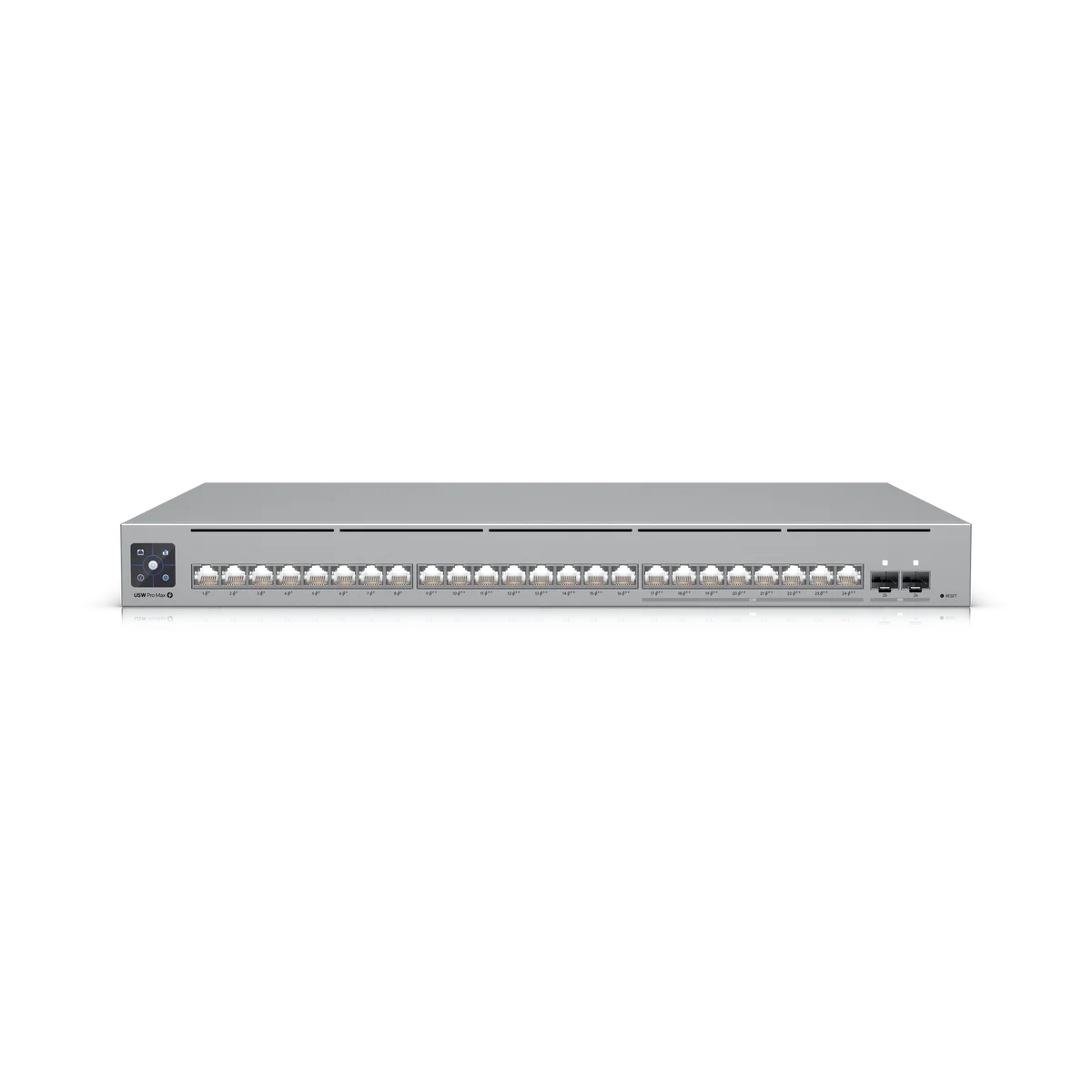 Ubiquiti Pro Max 24 PoE Switch USW-PRO-MAX-24-POE – A 24-port, Layer 3 Etherlighting™ switch capable of high-power PoE++ output
