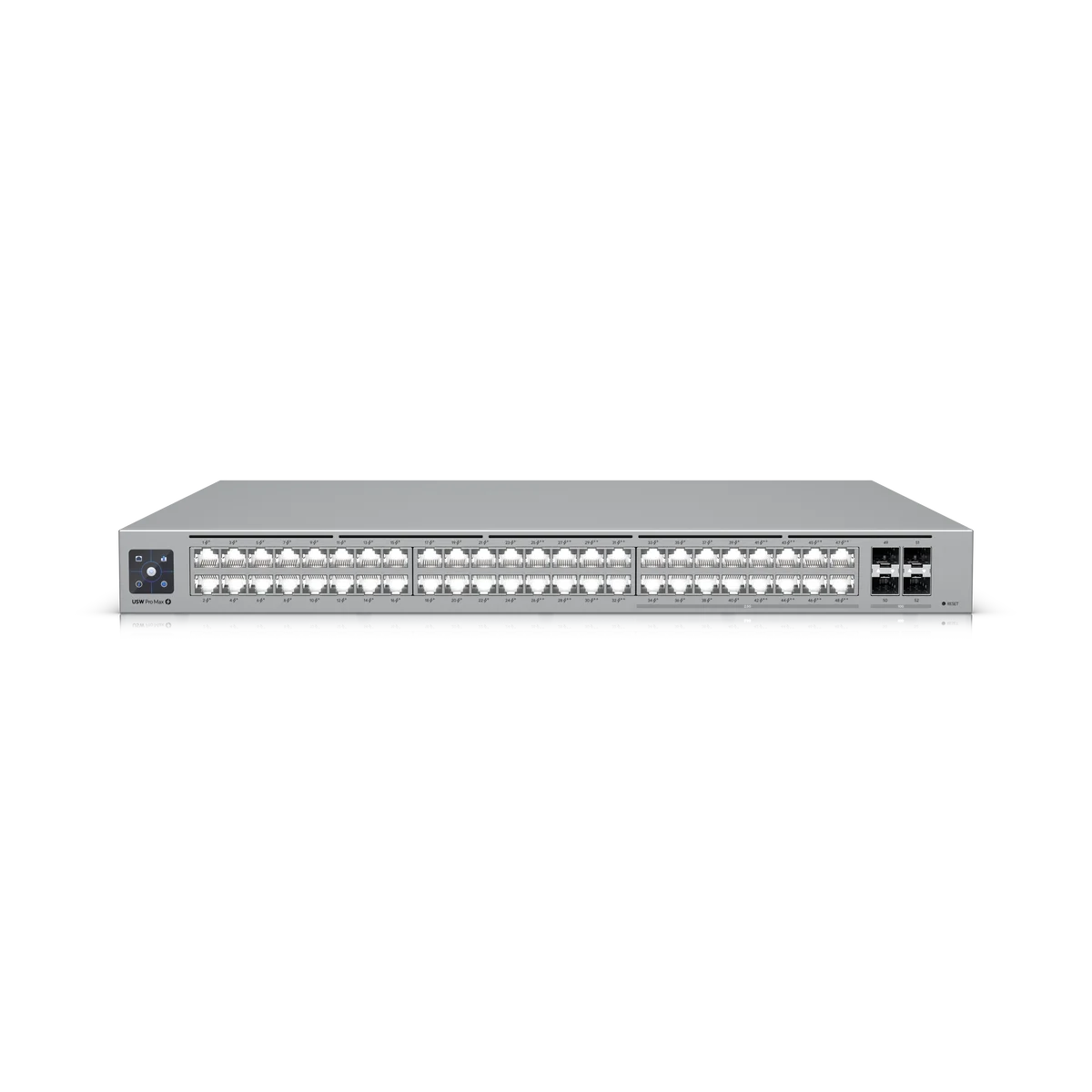 Ubiquiti Pro Max 48 PoE Switch USW-PRO-MAX-48-POE – A 48-port, Layer 3 Etherlighting™ switch with 2.5 GbE and PoE++ output
